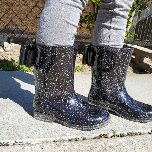 Jelly Beans Other - Toddler Girls Glitter Black Rain Boots